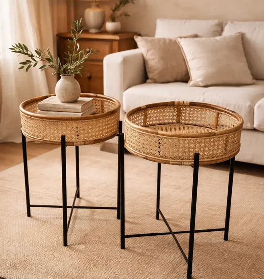 CANE SIDE TABLES
